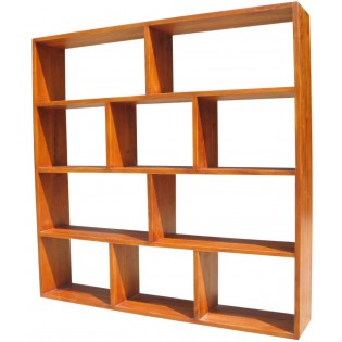 Ethnic bookcase in light mahogany from Indonesia