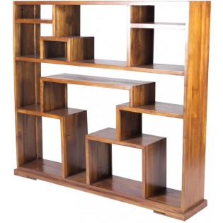 Ethnic open teak-wooden bookcase