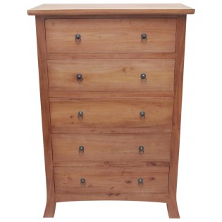 Indonesian light-mahogany chest of drawers