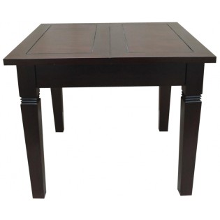 Indonesian expandable dining table in dark mahogany