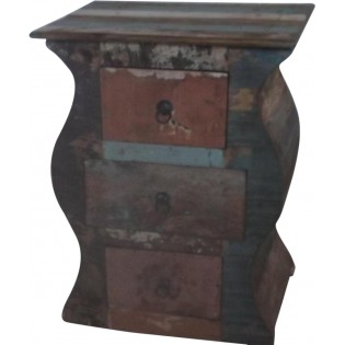 Indian reclaimed wooden bedside table