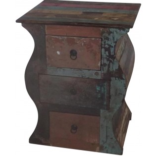 Indian recovered wooden bedside table