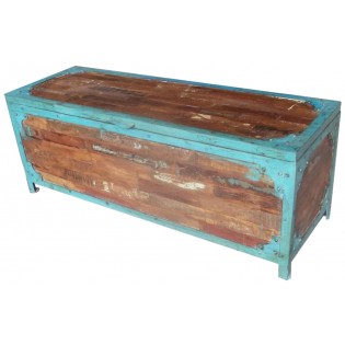 Recovered wood and iron chest