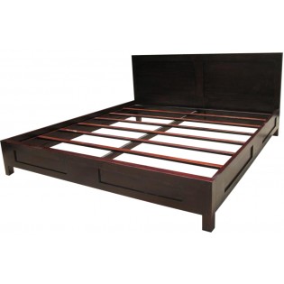 Double bed in dark mahogany