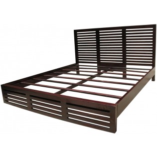 King size bed in dark mahogany