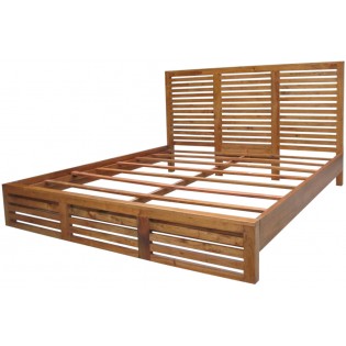 King size bed in light mahogany