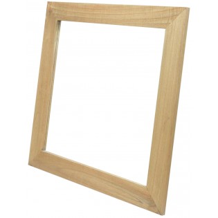 Square mirror in white cedar