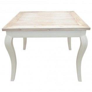 Square dining room table with curved legs