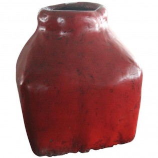 Antique red lacquered jar