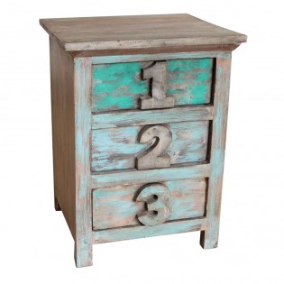 Ethnic nightstand with numbers from India