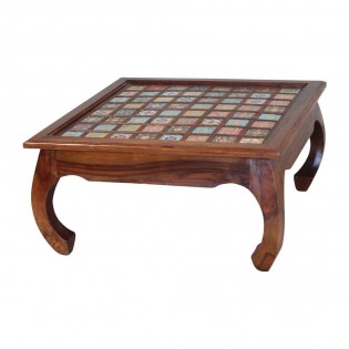 Ethnic ceramic low-rise table from India