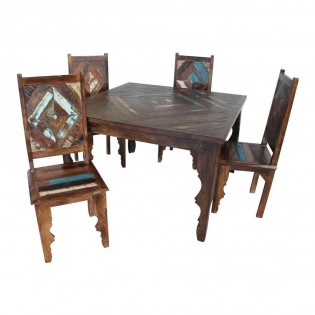 Indian ethnic 4-chairs dining table