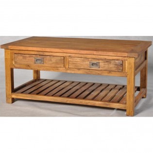 Low rustic table in acacia