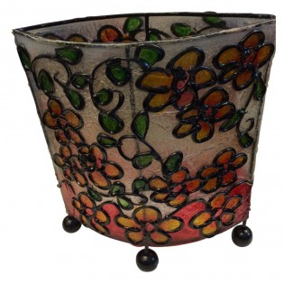Ethnic lampshade with flowers