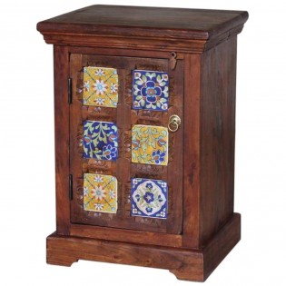 Indian colored bedside table