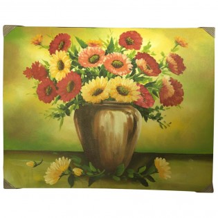 Povencal painting oil on canvas vase flowers