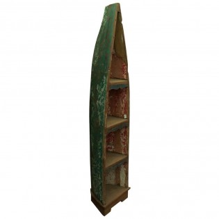 Old boat style bookcase with recycled teak wood