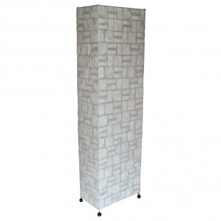 Ethnic floor lamp with white mother of pearl medium