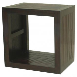Cube module in mahogany and bamboo dark color
