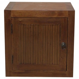 Cube module in mahogany and bamboo light  color with door