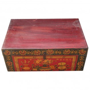 Chinese trunk with red decorations base