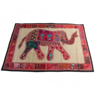 Tapestry ethnic luck with elephant wall