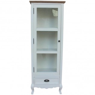White cabinet with top in oak