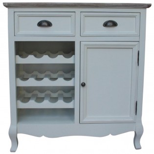 Rack cabinet white wood with top shabby