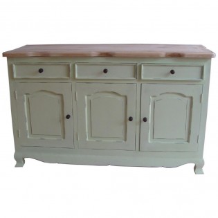 Shabby sideboard teal top with teak