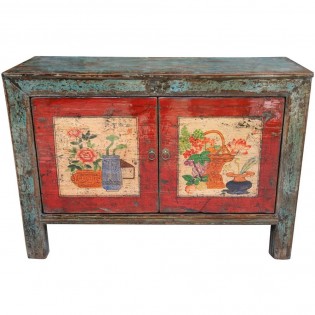 China cupboard with floral decorations