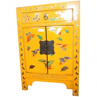 Chinese yellow table with decorations