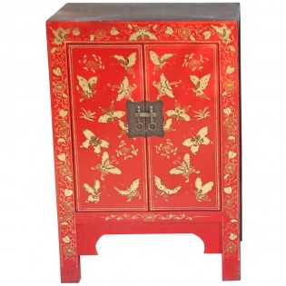 Chinese red decoration gold nightstand