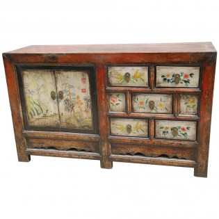 Chinese cupboard with doors and drawers