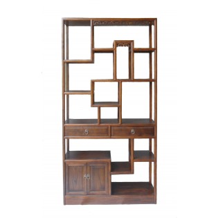 Oriental style double-sided ethnic bookcase