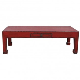 Table laterale basse laque rouge