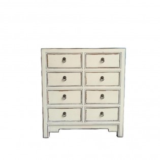 Commode blanche a huit tiroirs