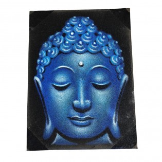 Cadre avec Bouddha de couleur bleue