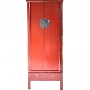 Armoire chinoise rouge avec tiroirs
