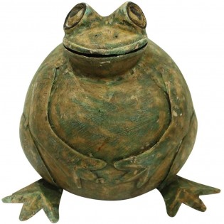 Statue de grenouille assise en fer