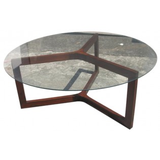 Table basse avec plateau en verre