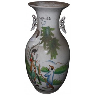 Vase chinois antique et peint