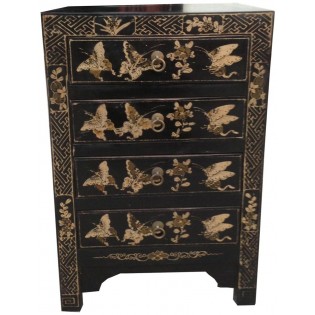 Table de chevet peinte de la Chine composee de bois de pin