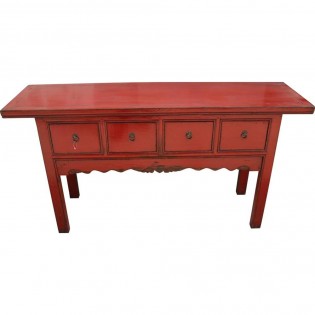 Console laquee rouge
