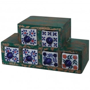 Boites ethniques peints avec des tiroirs