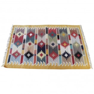 Coton tapis ethnique multicolore