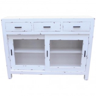 Cabinet de style shabby blanc marine