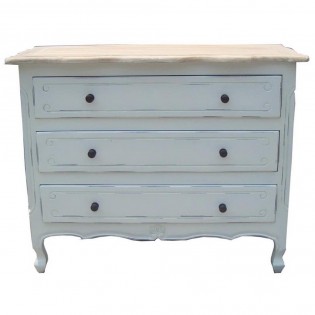 Provencal commode decapee shabby blanc