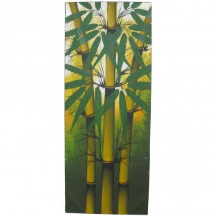 peinture ethnique sur toile avec du bambou