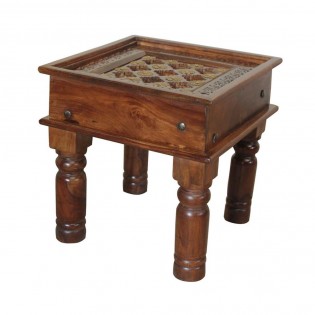 Tavolinetto indiano ottone e legno