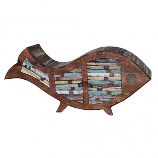 Credenza a forma di pesce in legno di recupero
